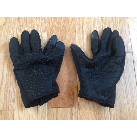 Winter Gloves with Touch Screen Pad Ski Warm Solid Black Zipper Wind Stopper M/L - Picture 6 of 6